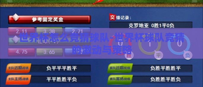 世界杯怎么竞猜球队-世界杯球队竞猜的激动与策略