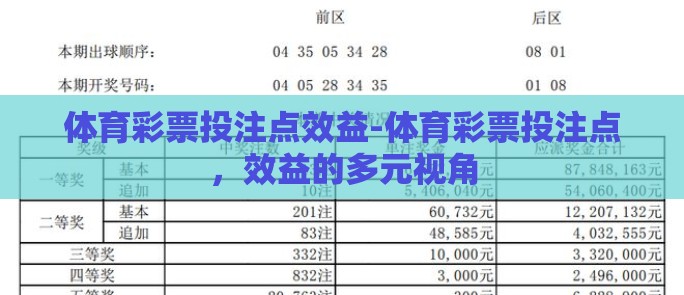 体育彩票投注点效益-体育彩票投注点，效益的多元视角