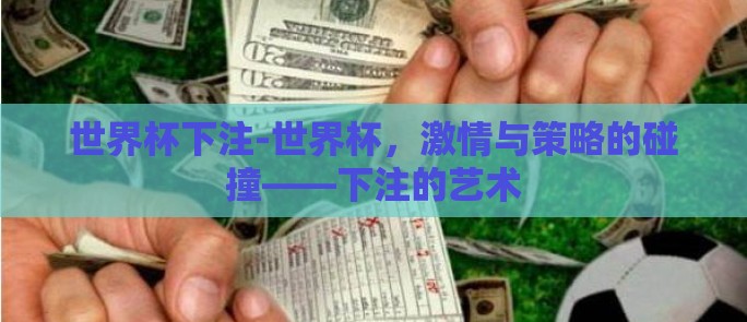 世界杯下注-世界杯，激情与策略的碰撞——下注的艺术