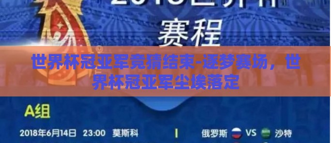 世界杯冠亚军竞猜结束-逐梦赛场，世界杯冠亚军尘埃落定