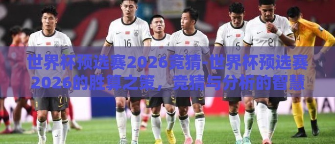 世界杯预选赛2026竞猜-世界杯预选赛2026的胜算之策，竞猜与分析的智慧碰撞
