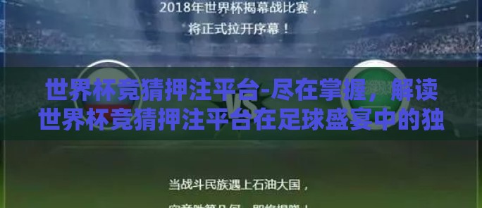 世界杯竞猜押注平台-尽在掌握，解读世界杯竞猜押注平台在足球盛宴中的独特角色