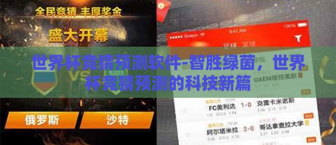 世界杯竞猜预测软件-智胜绿茵，世界杯竞猜预测的科技新篇