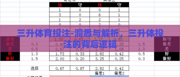 三升体育投注-洞悉与解析,三升体投注的背后逻辑 三升体育投注-洞悉与解析,三升体投注的背后逻辑