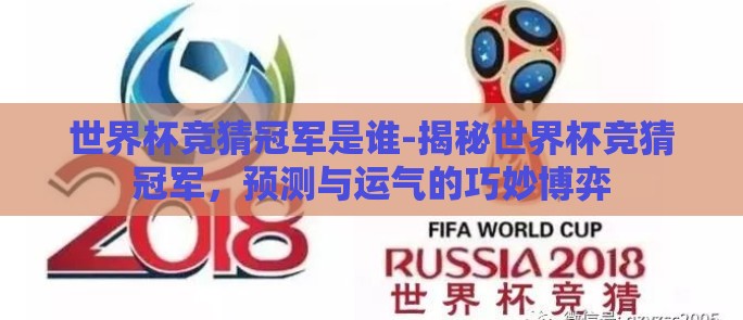 世界杯竞猜冠军是谁-揭秘世界杯竞猜冠军，预测与运气的巧妙博弈