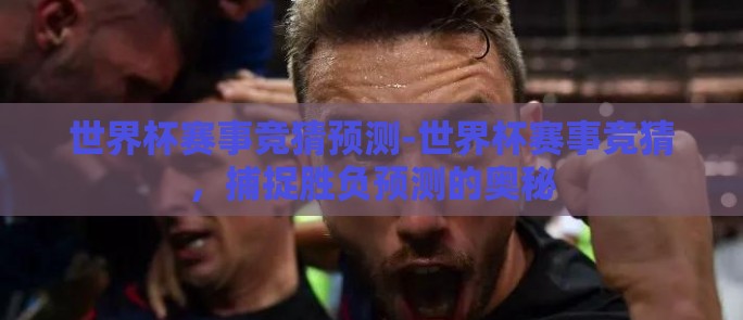 世界杯赛事竞猜预测-世界杯赛事竞猜,捕捉胜负预测的奥秘 世界杯赛事竞猜预测-世界杯赛事竞猜,捕捉胜负预测的奥秘